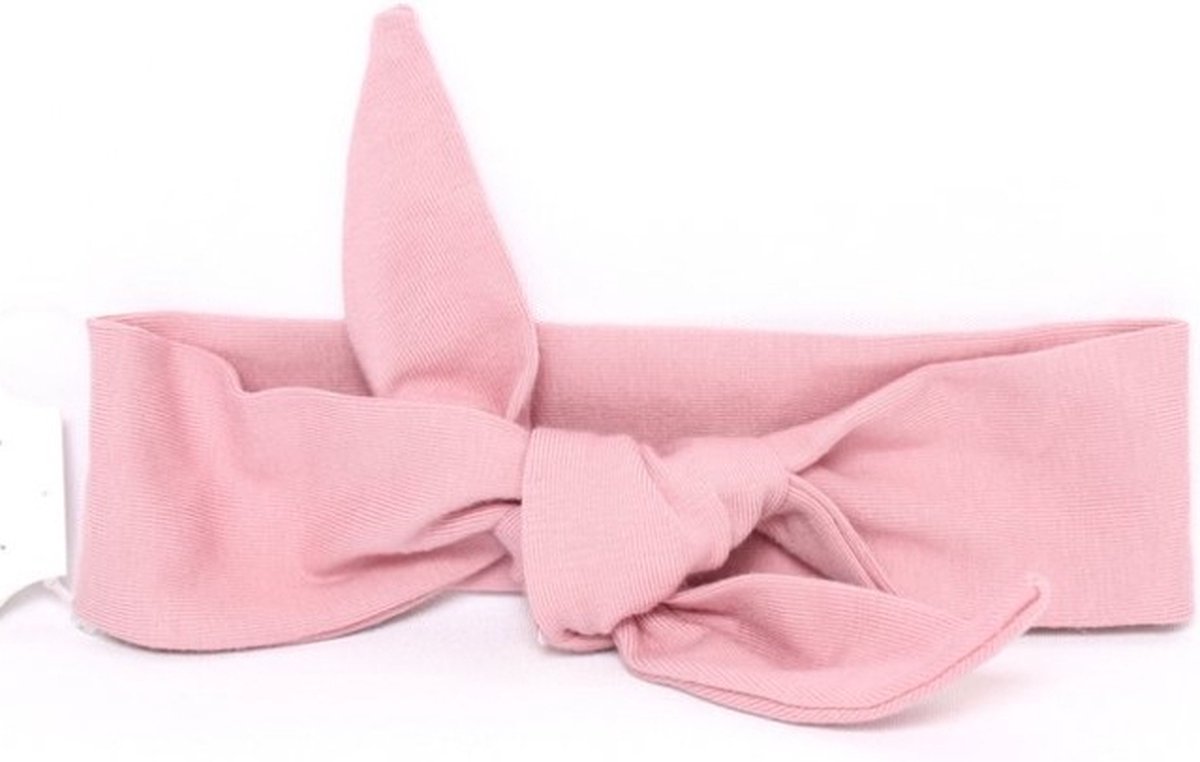 Haaksels&Kralen - baby haarbandje - kleur roze - maat newborn