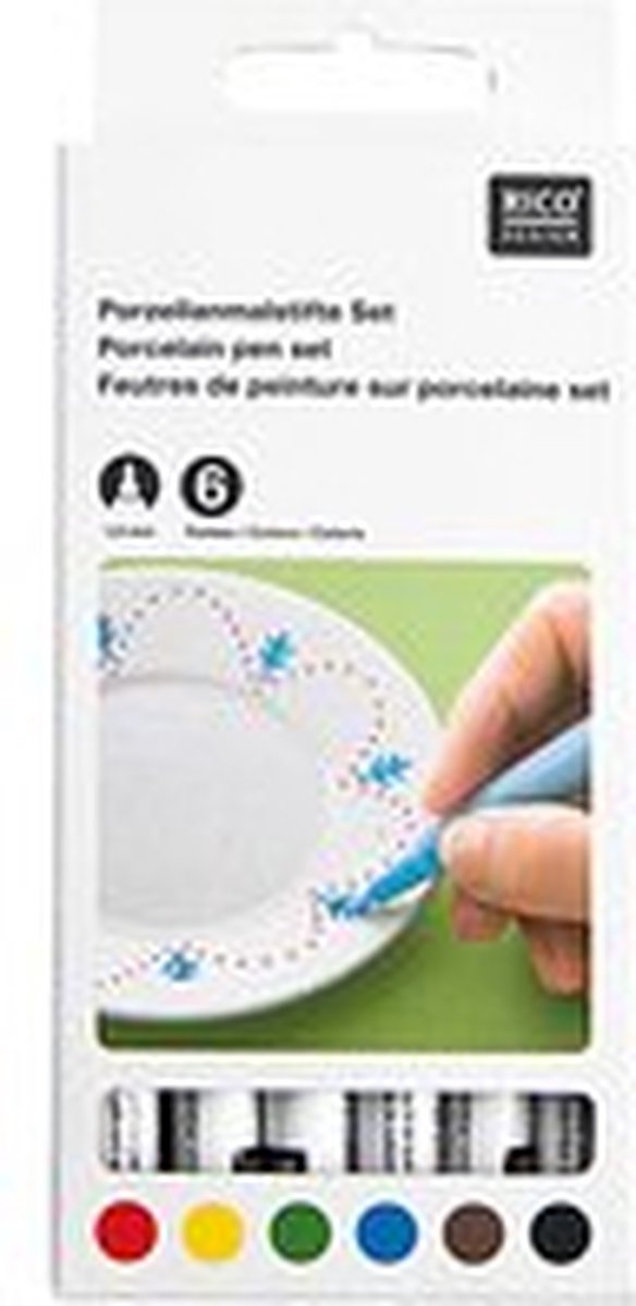 RICO DESIGN PORSELEIN STIFT SET BASIC 6 STUKS