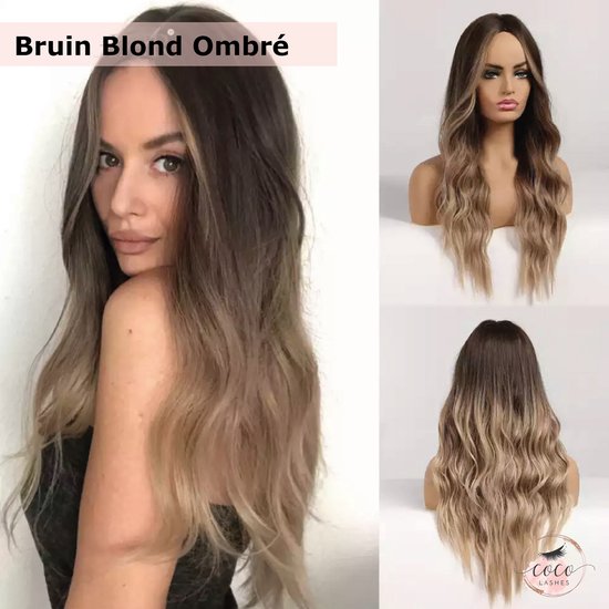 Voorganger eenzaam Intuïtie Bruin Blond Pruik - Ombré Kleur - Pruiken Dames - Wig - One-Size  Verstelbaar - Lang... | bol.com