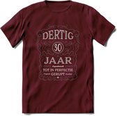 30 Jaar Legendarisch Gerijpt T-Shirt | Donkergrijs - Grijs | Grappig Verjaardag en Feest Cadeau Shirt | Dames - Heren - Unisex | Tshirt Kleding Kado | - Burgundy - XXL