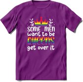 Some Men Are Queens | Pride T-Shirt | Grappig LHBTIQ+ / LGBTQ / Gay / Homo / Lesbi Cadeau Shirt | Dames - Heren - Unisex | Tshirt Kleding Kado | - Paars - XL