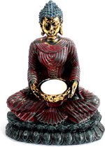 Waxinelichthouder Antieke Boeddha - Kandelaar - Woondecoratie - 9x16.6x20cm