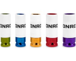VONROC Doppenset- Universeel – ½ Inch - 5 stuks: 15, 17, 19, 21 en 22mm | Met teflon beschermhuls
