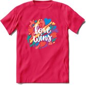 Love Wins | Pride T-Shirt | Grappig LHBTIQ+ / LGBTQ / Gay / Homo / Lesbi Cadeau Shirt | Dames - Heren - Unisex | Tshirt Kleding Kado | - Roze - XL