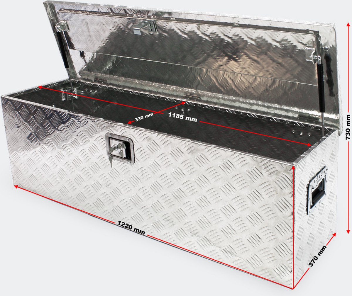 Aufun Truckbox, 60 liter, gereedschapskist, opbergdoos, aluminium