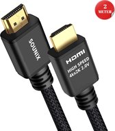 Sounix HDMI Kabel 2.0 - 2 Meter Gold Plated - 4K (60 Hz) - High Speed Cable -18GBPS - Full HD 1080p - 3D - Ethernet-UHDHD18L