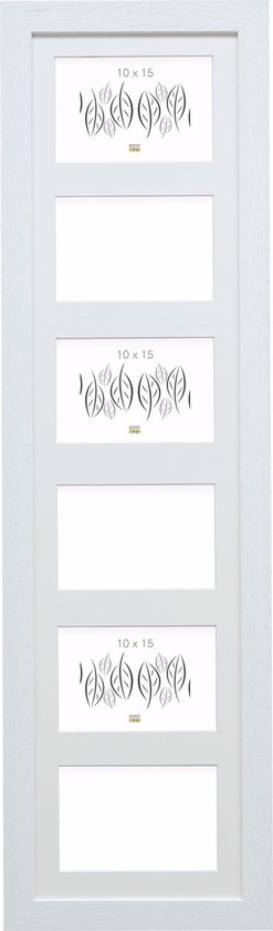 "Deknudt Frames Basic, large blanc, pour 6 photos 10x15cm, bois (20x80cm) format photo 10x15 cm"
