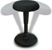 Wobblez® Ergonomische Bureaustoel voor Zit Sta Bureaus met een Hoogte 80-95 cm - Wiebelkruk in Hoogte Verstelbaar  van 55-75 cm - Zwart Zwart 55