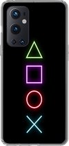 Geschikt voor OnePlus 9 Pro hoesje - Gaming - Neon - Console - Zwart - Controller - Gamen - Siliconen Telefoonhoesje