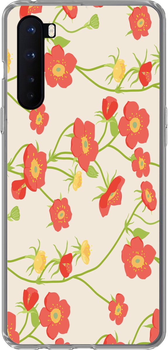 Telefoonhoesje Geschikt voor OnePlus Nord hoesje - Bloem - Veldbloemen - Patronen - Siliconen Telefoonhoesje Telefoonhoesje