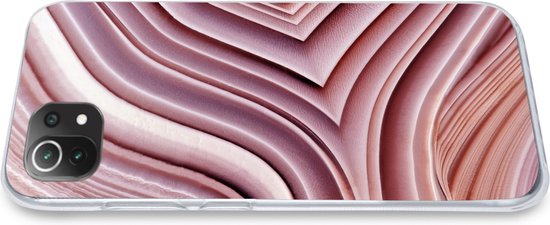 Coque Xiaomi 11T - Pierres naturelles - Rose - Gros plan - Siliconen