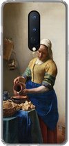 Geschikt voor OnePlus 8 hoesje - Het melkmeisje - Vermeer - Oude meesters - Siliconen Telefoonhoesje