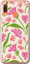 Coque Samsung Galaxy A20e - Bloem - Motifs - Feuille - Coque de téléphone en Siliconen - Cadeaux de chaussures - Petits cadeaux - Sinterklaas pour les grands enfants