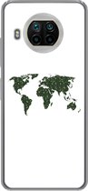 Geschikt voor Xiaomi Mi 10T Lite 5G hoesje - Wereldkaart - Groen - Bladeren - Siliconen Telefoonhoesje