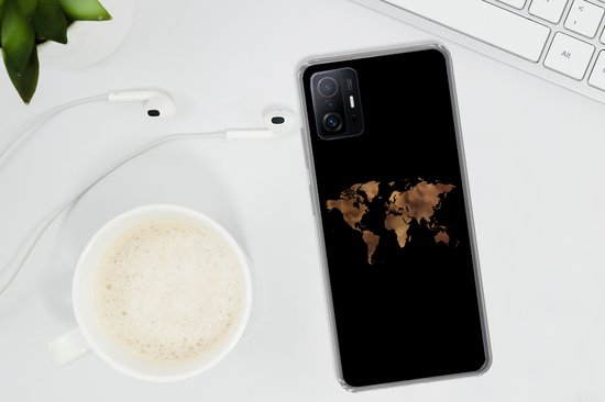 Coque Xiaomi 11 Lite 5G NE - Carte du Wereldkaart - Tissu - Carte - Siliconen
