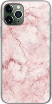 Geschikt voor iPhone 11 Pro hoesje - Marmer print - Roze - Luxe - Siliconen Telefoonhoesje