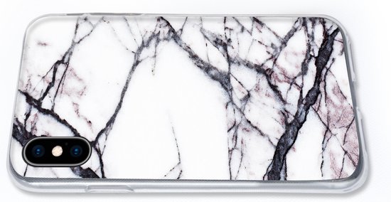 Étui iPhone Xs Max - Marbre - Wit - Pierre - Étui de téléphone en Siliconen