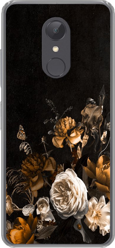 Coque Xiaomi Redmi 5 - Bloem - Or - Motifs - Coque de téléphone en Siliconen