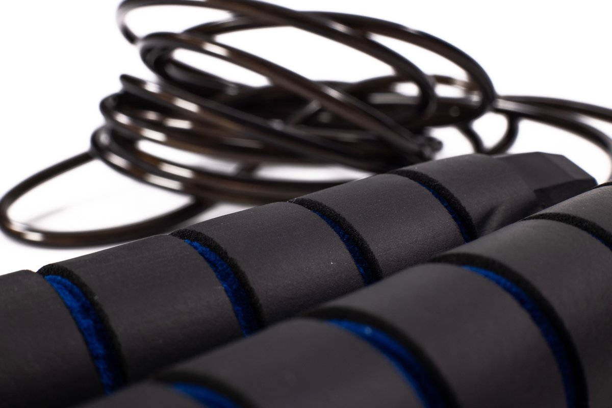 AJ-Sports Springtouw - Springtouw volwassenen - Speedrope - Jump rope - Fitness - Boksen - Krachttraining - Verstelbaar - Blauw — afbeelding 2
