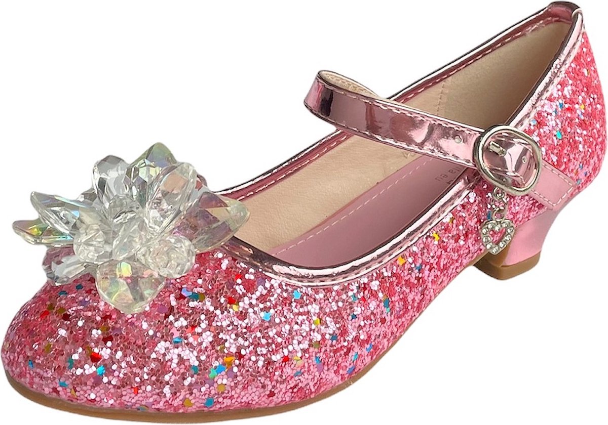 Elsa prinsessen schoenen roze glitter sneeuwvlok maat 30 - binnenmaat 19,5  cm - bij... | bol.com