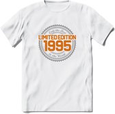 1995 Limited Edition Ring T-Shirt | Zilver - Goud | Grappig Verjaardag en Feest Cadeau Shirt | Dames - Heren - Unisex | Tshirt Kleding Kado | - Wit - XXL