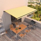 Decoways - Luifel handmatig uittrekbaar 500x350 cm geel en wit