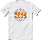 2005 Limited Edition Ring T-Shirt | Zilver - Goud | Grappig Verjaardag en Feest Cadeau Shirt | Dames - Heren - Unisex | Tshirt Kleding Kado | - Wit - XXL