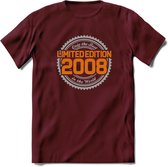 2008 Limited Edition Ring T-Shirt | Zilver - Goud | Grappig Verjaardag en Feest Cadeau Shirt | Dames - Heren - Unisex | Tshirt Kleding Kado | - Burgundy - XL