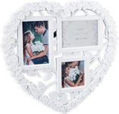 Relaxdays 1x hart fotolijst - collage - groot - bruiloft - huwelijkscadeau - wit