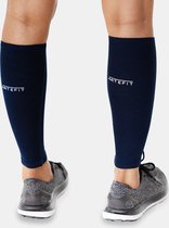 Artefit Compressie Kuit Sleeves – Compressie Kousen Voetloos - Compressie Sokken Hardlopen – 4x Langer Compressie - XL - Indigo