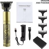 Barber Trimmer - Baard trimmer-Haar trimmer- Draadloze Tondeuse-Oplaadbaar-4xOpzetstuk-Dragon Gold