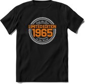 1965 Limited Edition Ring T-Shirt | Zilver - Goud | Grappig Verjaardag en Feest Cadeau Shirt | Dames - Heren - Unisex | Tshirt Kleding Kado | - Zwart - XL