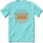 1988 Limited Edition Ring T-Shirt | Zilver - Goud | Grappig Verjaardag en Feest Cadeau Shirt | Dames - Heren - Unisex | Tshirt Kleding Kado | - Licht Blauw - XXL