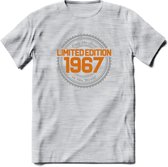 1967 Limited Edition Ring T-Shirt | Zilver - Goud | Grappig Verjaardag en Feest Cadeau Shirt | Dames - Heren - Unisex | Tshirt Kleding Kado | - Licht Grijs - Gemaleerd - XL