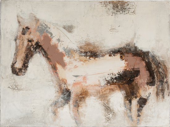 J-Line Schilderij Paard Abstract Canvas/Hout Mix