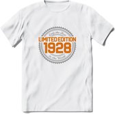 1928 Limited Edition Ring T-Shirt | Zilver - Goud | Grappig Verjaardag en Feest Cadeau Shirt | Dames - Heren - Unisex | Tshirt Kleding Kado | - Wit - S