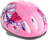 Fietshelm Kinderen - Maat 50-54 - Fietshelm Kind - Roze Bloemen - Verstelbaar Sluitsysteem - Bike Fun - Skatehelm