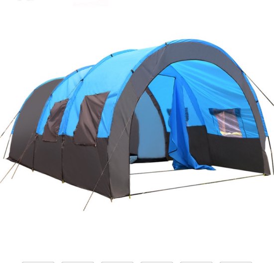 Luxiqo® Familietent 10-Persoons - Tunneltent - Grote Tent - 8-Persoons Tent - Tent 10 Personen - Grote Campingtent - 8-10 Personen - Tenten – Campingtent - Familie Tent - Waterdicht - Kamperen - Blauw