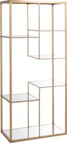 J-Line Stellingkast Goud 5 Legplanken 177 x 82 x 42.5