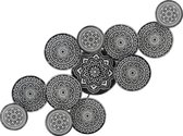 Wanddecoratie | metaal | wit - zwart | 115x4x (h)55 cm