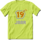 19 Jaar Feest T-Shirt | Goud - Zilver | Grappig Verjaardag Cadeau Shirt | Dames - Heren - Unisex | Tshirt Kleding Kado | - Groen - L