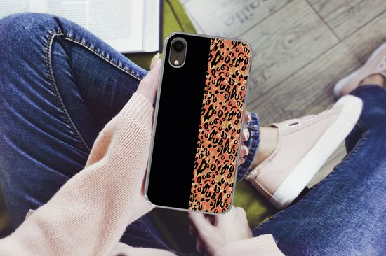 Coque iPhone XR - Imprimé Panthère - Goud - Zwart - Siliconen