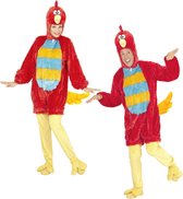 Widmann - Fantasie Onesie Pluche Rode Vogel Kostuum - Rood - Large / XL - Carnavalskleding - Verkleedkleding