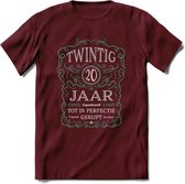 20 Jaar Legendarisch Gerijpt T-Shirt | Aqua - Grijs | Grappig Verjaardag en Feest Cadeau Shirt | Dames - Heren - Unisex | Tshirt Kleding Kado | - Burgundy - S