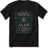 20 Jaar Legendarisch Gerijpt T-Shirt | Aqua - Grijs | Grappig Verjaardag en Feest Cadeau Shirt | Dames - Heren - Unisex | Tshirt Kleding Kado | - Zwart - 3XL
