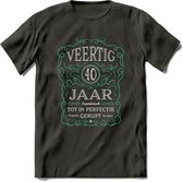 40 Jaar Legendarisch Gerijpt T-Shirt | Aqua - Grijs | Grappig Verjaardag en Feest Cadeau Shirt | Dames - Heren - Unisex | Tshirt Kleding Kado | - Donker Grijs - 3XL