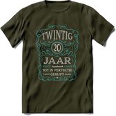 20 Jaar Legendarisch Gerijpt T-Shirt | Lichtblauw - Grijs | Grappig Verjaardag en Feest Cadeau Shirt | Dames - Heren - Unisex | Tshirt Kleding Kado | - Leger Groen - S