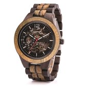 Greentime - Sandelwood Automatic - Houten heren horloge - Duurzaam FSC houten horloge - Verstelbaar