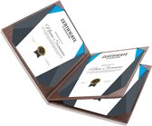 Goodline® - Rapportmap / Diplomamap / Certificaat Mappen - 4x A4 - Houtpatroon Donkerbruin