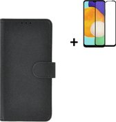 Samsung Galaxy A13 5G Hoesje - Bookcase - Samsung Galaxy A13 5G Screenprotector - Samsung A13 5G Hoes Wallet Book Case Zwart + Full Screenprotector